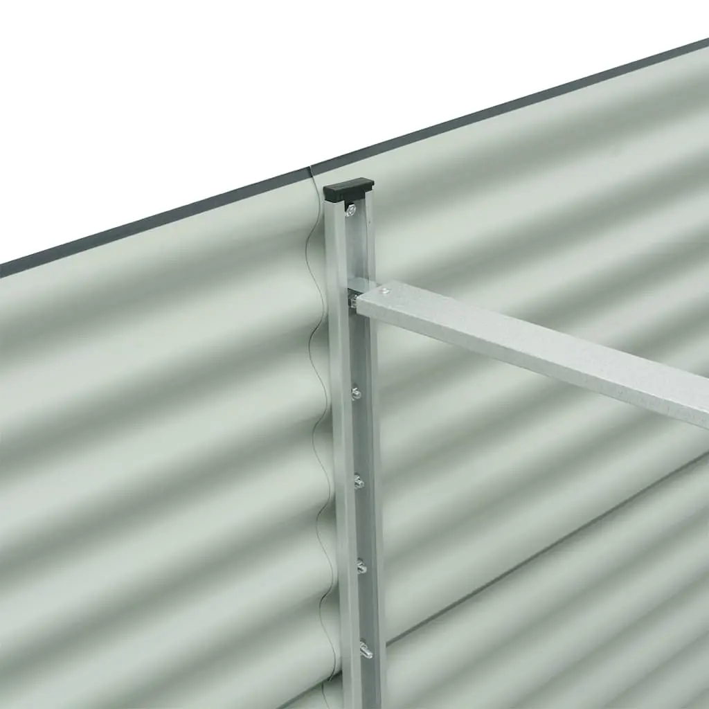 Galvanised Steel Outdoor Planter 400x80x81cm Grey Raised Garden Bed Deep Spacious