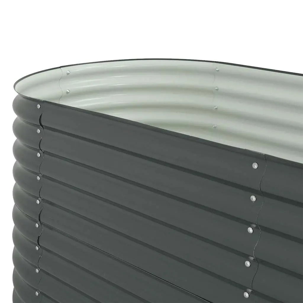 Galvanised Steel Outdoor Planter 400x80x81cm Grey Raised Garden Bed Deep Spacious