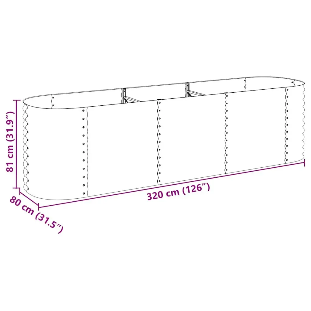 Raised Garden Bed 320x80x81 cm for Home Use