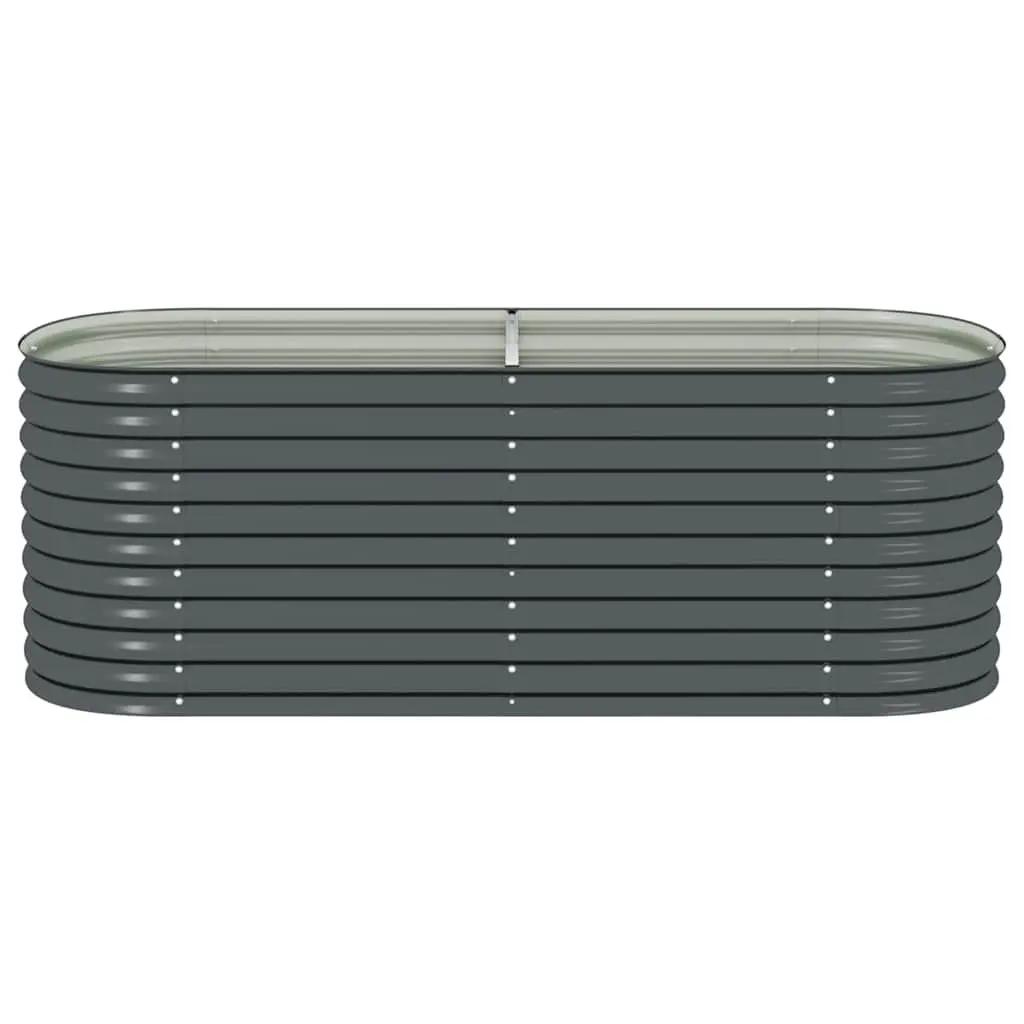 Outdoor Planter Galvanised Steel Grey 240x80x81cm Garden Raised Bed
