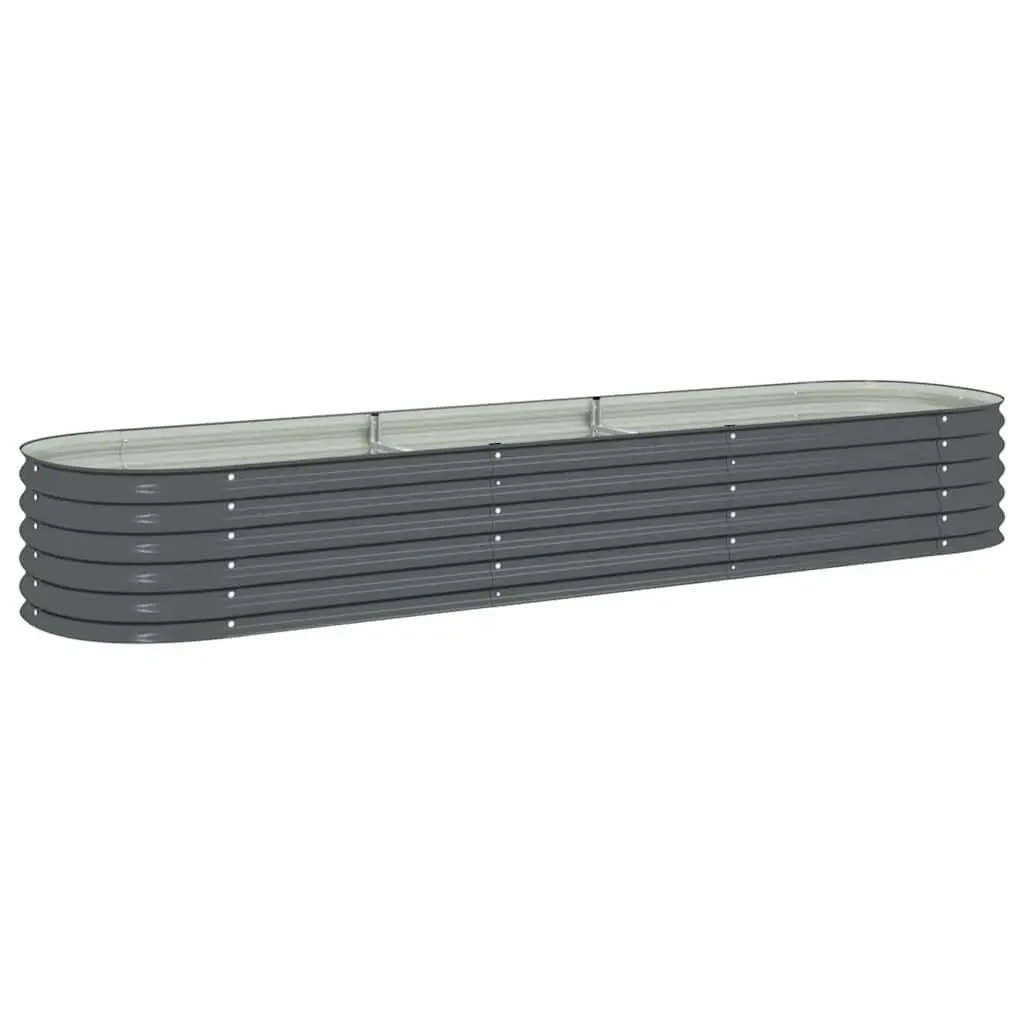 Galvanised Steel Garden Raised Bed 320x80x44 cm Outdoor Planter Grey