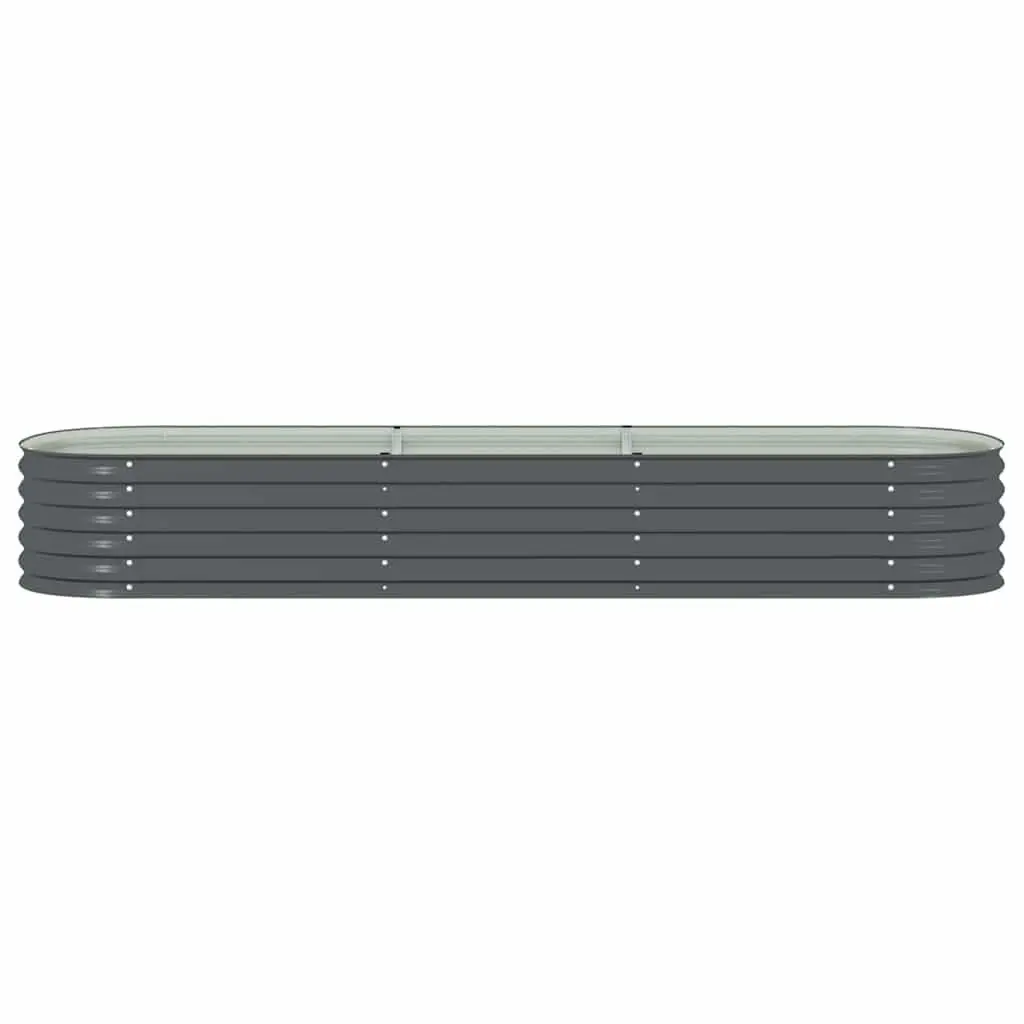 Galvanised Steel Garden Raised Bed 320x80x44 cm Outdoor Planter Grey