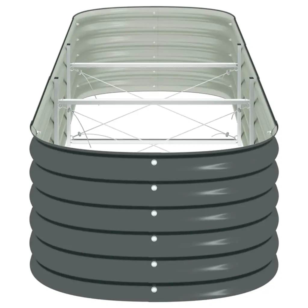 Galvanised Steel Garden Raised Bed 320x80x44 cm Outdoor Planter Grey