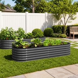 Functional Raised Bed for Gardens 240x80x44 cm Grey