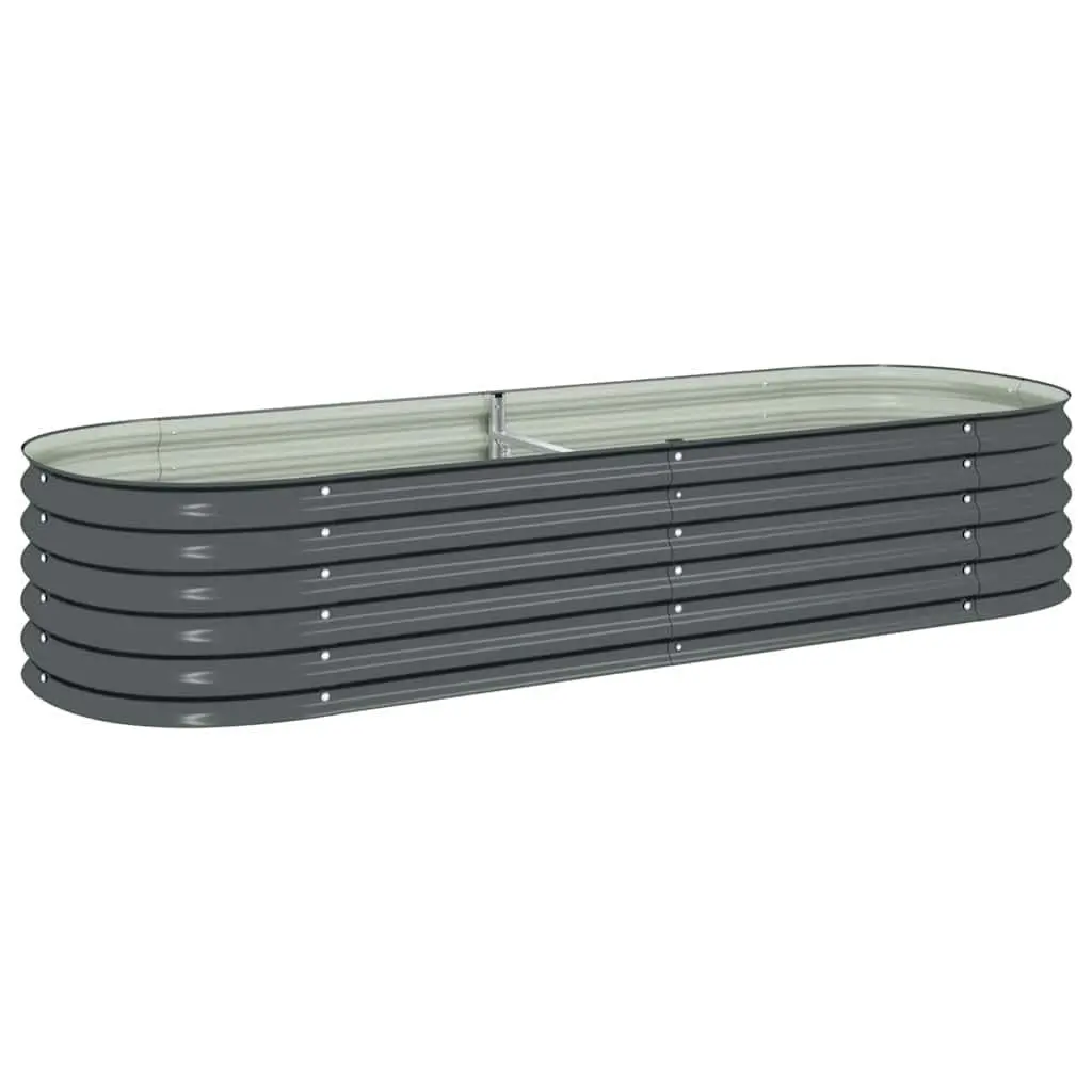 Raised Bed Planter Box Galvanised Steel Outdoor 240cm x 80cm x 44cm Grey