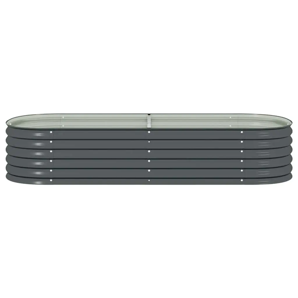 Raised Bed Planter Box Galvanised Steel Outdoor 240cm x 80cm x 44cm Grey