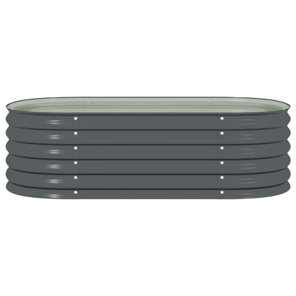 Raised Bed Planter Galvanised Steel Grey Outdoor 160cm x 80cm x 44cm Garden