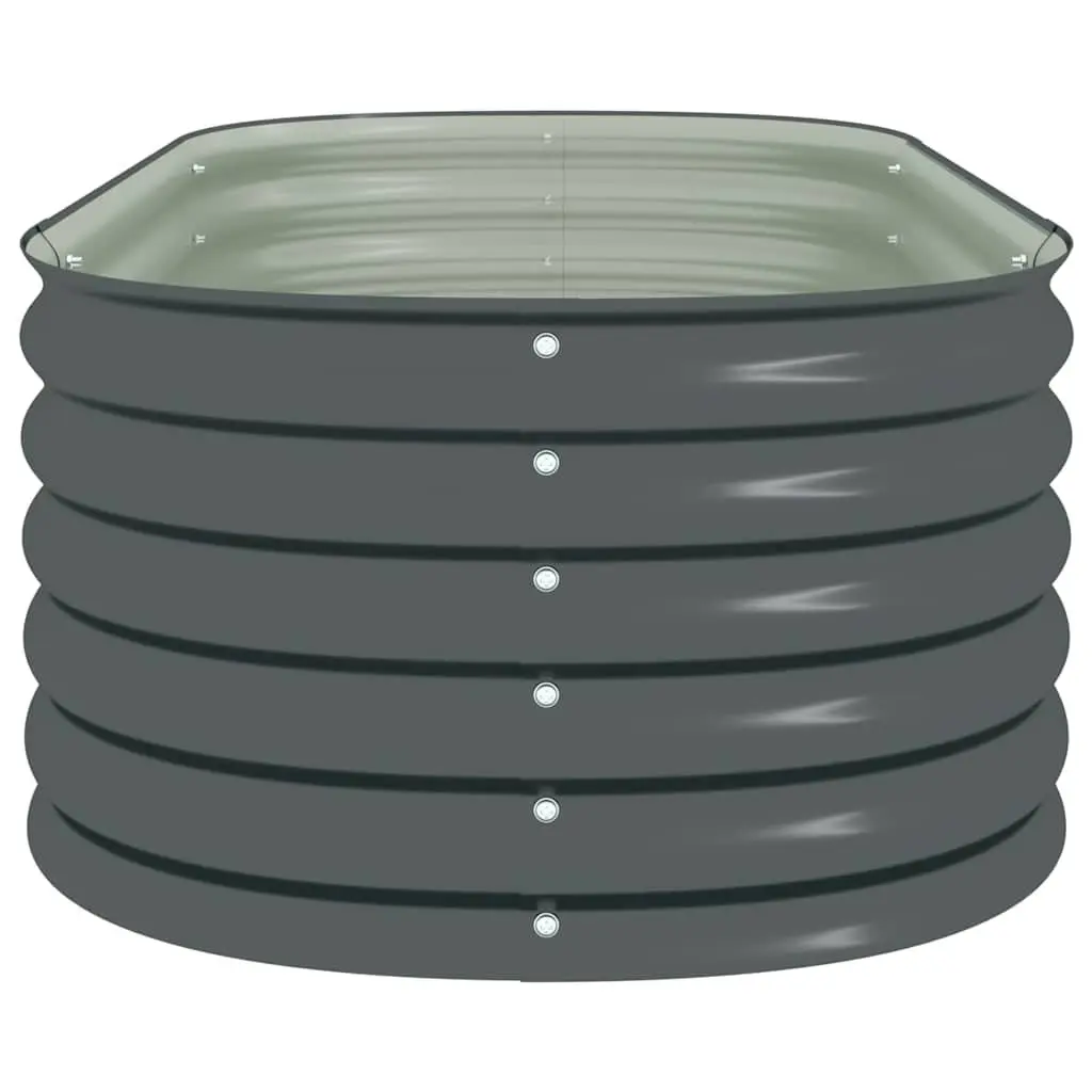 Raised Bed Planter Galvanised Steel Grey Outdoor 160cm x 80cm x 44cm Garden