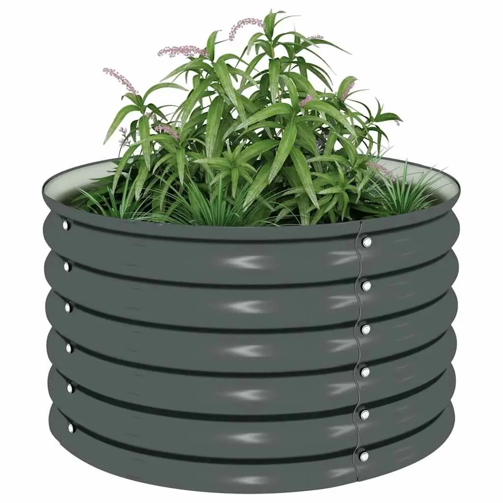 Garden Raised Bed Galvanised Steel 80x80x44 cm Grey Outdoor Planter