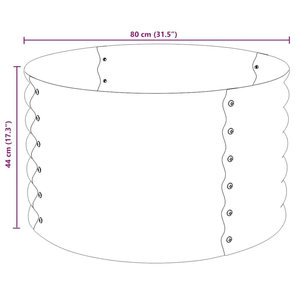 Garden Raised Bed Galvanised Steel 80x80x44 cm Grey Outdoor Planter