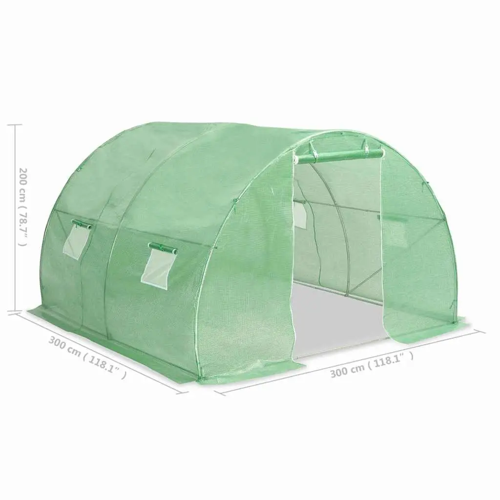 Greenhouse 9m² 300x300x200cm Garden Plant House Galvanised Steel Frame Mesh