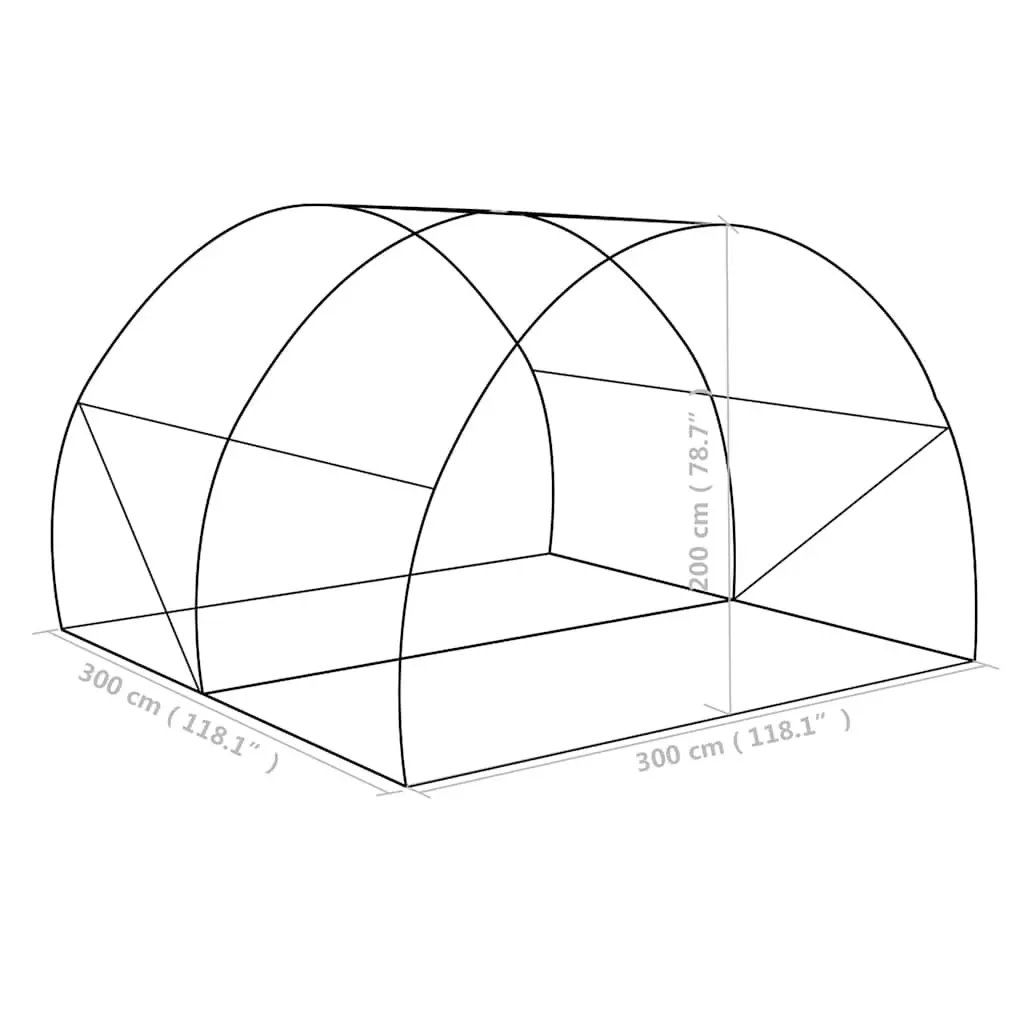 Greenhouse 9m² 300x300x200cm Garden Plant House Galvanised Steel Frame Mesh