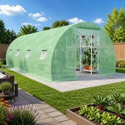 Practical 18 m² Greenhouse for Various Gardening Needs