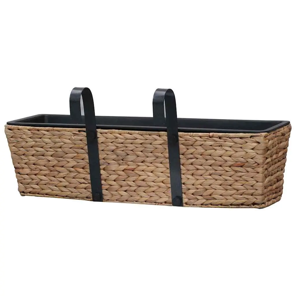 Water Hyacinth Planters Indoor Plant Pots Brown 2 Piece Set with Removable Containers