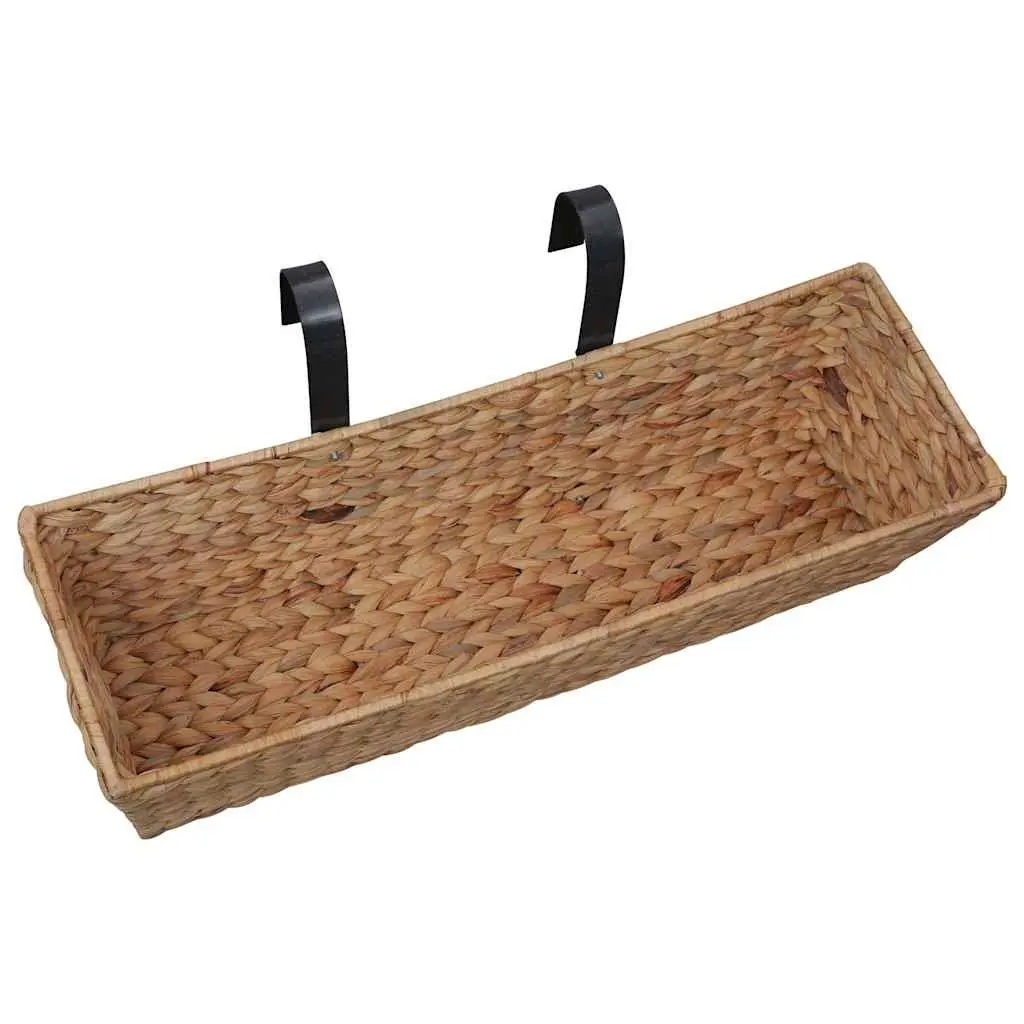 Water Hyacinth Planters Indoor Plant Pots Brown 2 Piece Set with Removable Containers
