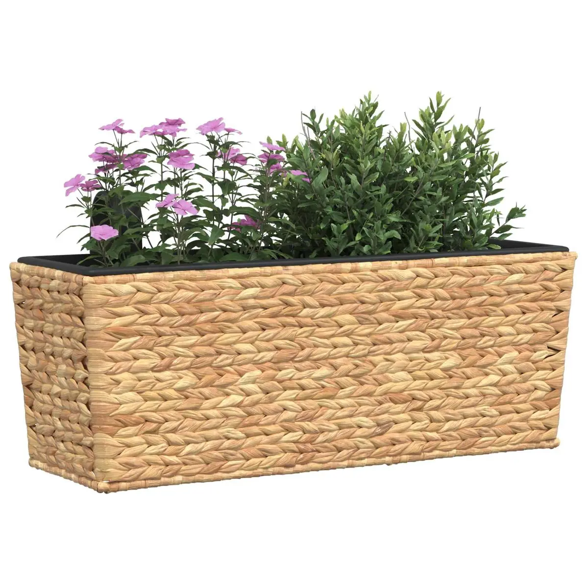 Water Hyacinth Planters Indoor Plant Pots Brown 2 Piece Set with Removable Containers