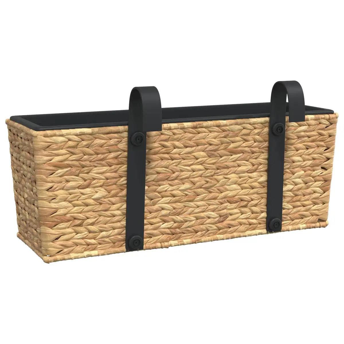 Water Hyacinth Planters Indoor Plant Pots Brown 2 Piece Set with Removable Containers