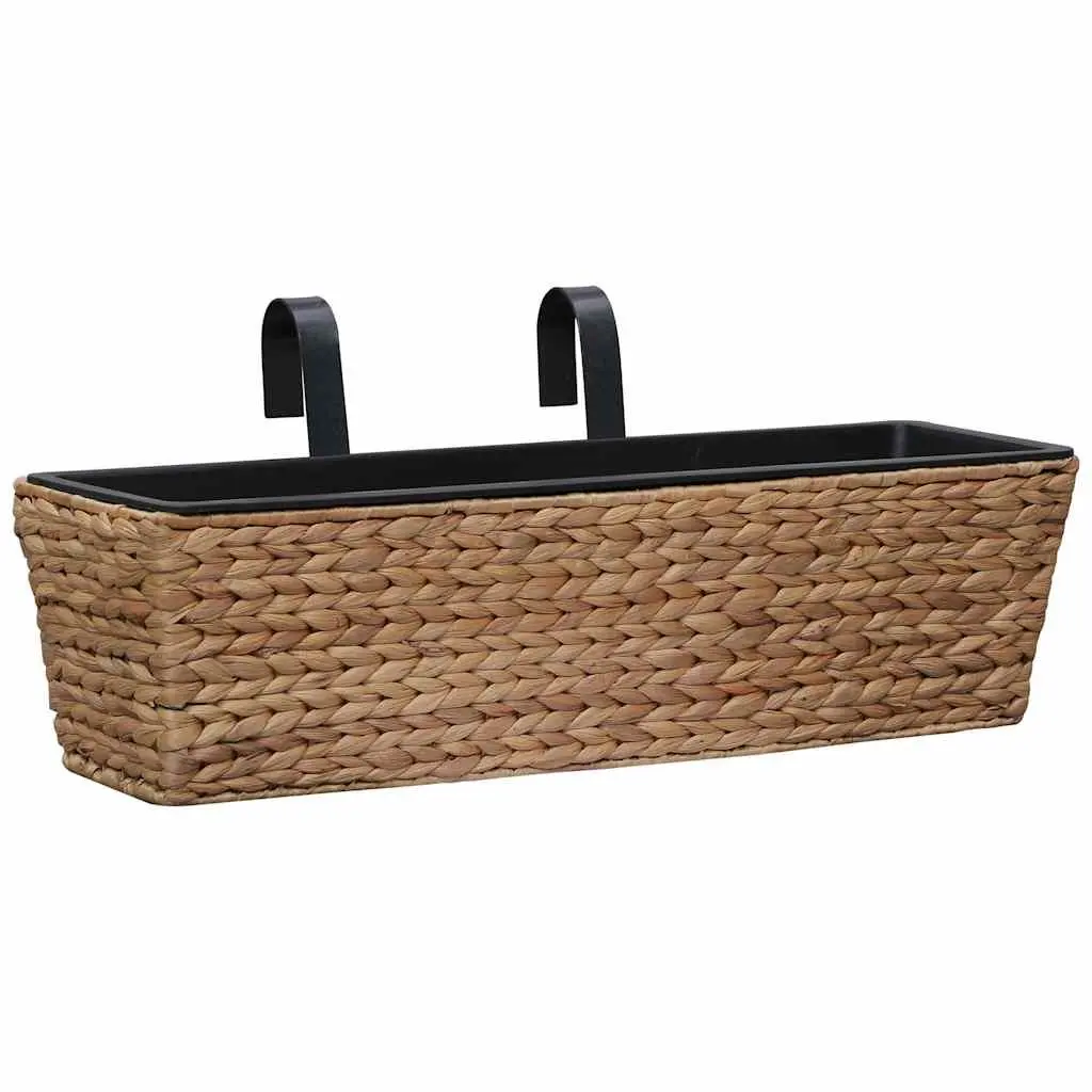 Water Hyacinth Planters Indoor Plant Pots Brown 2 Piece Set with Removable Containers