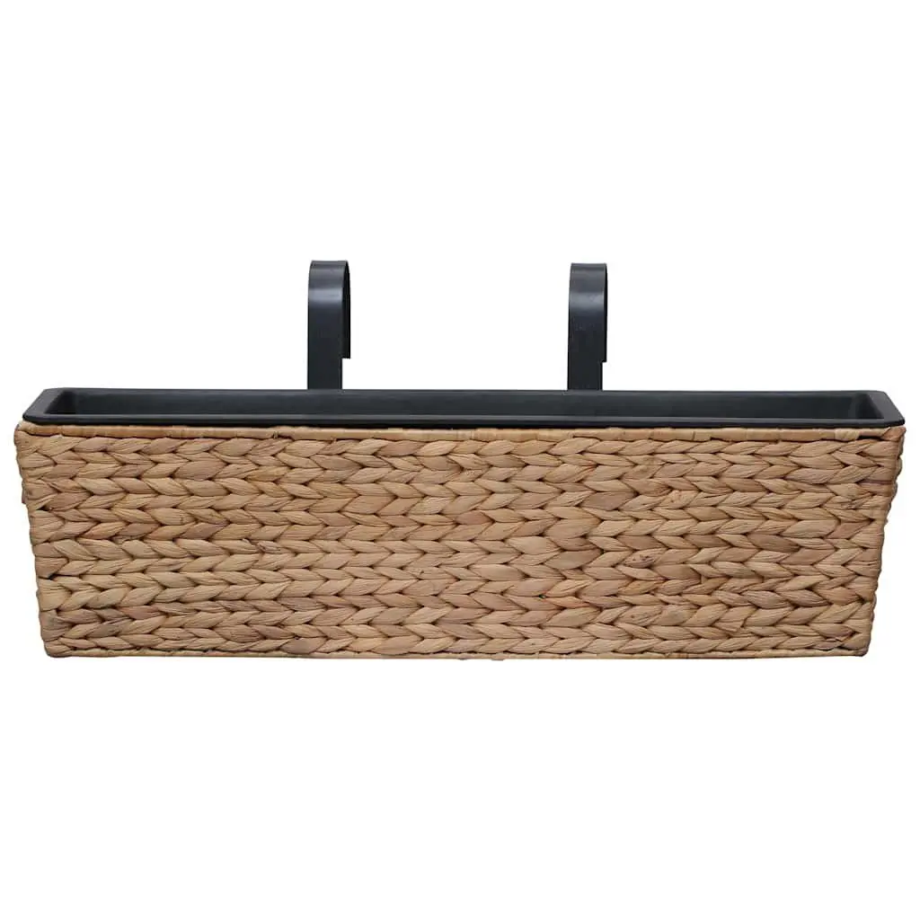 Water Hyacinth Planters Indoor Plant Pots Brown 2 Piece Set with Removable Containers