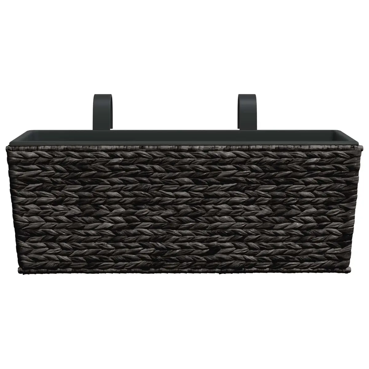 Water Hyacinth Planters Set of 2 Black Indoor Garden Pots with Removable