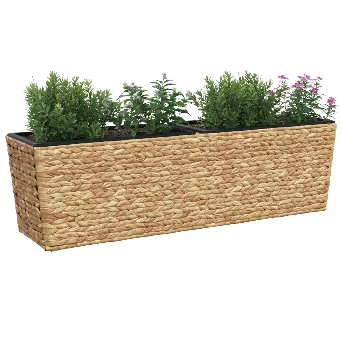 Water Hyacinth Planters Set of 2 Indoor Garden Pots Brown Removable Containers