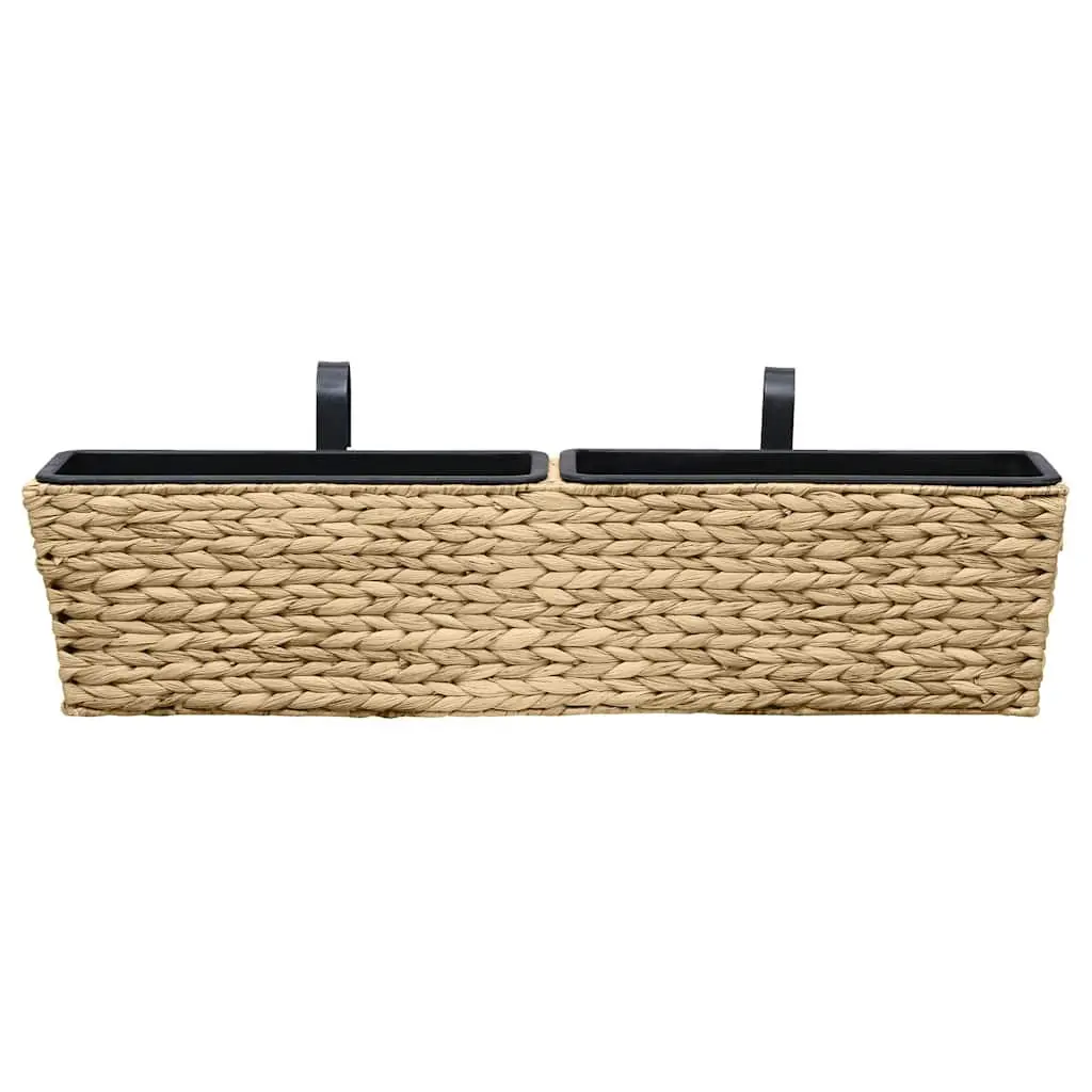 Water Hyacinth Planters Set of 2 Indoor Garden Pots Brown Removable Containers