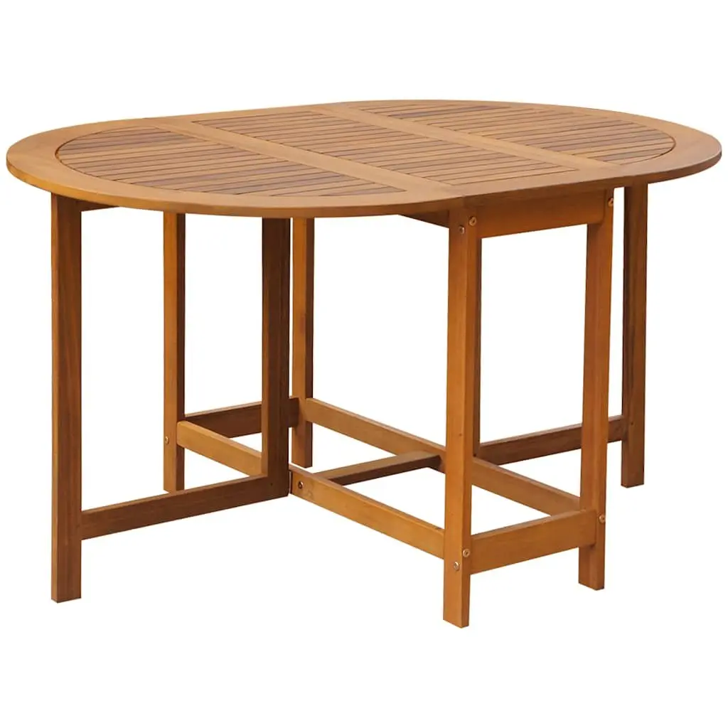 5 Piece Outdoor Acacia Wood Folding Table and Chairs Set Brown for Garden and Patio