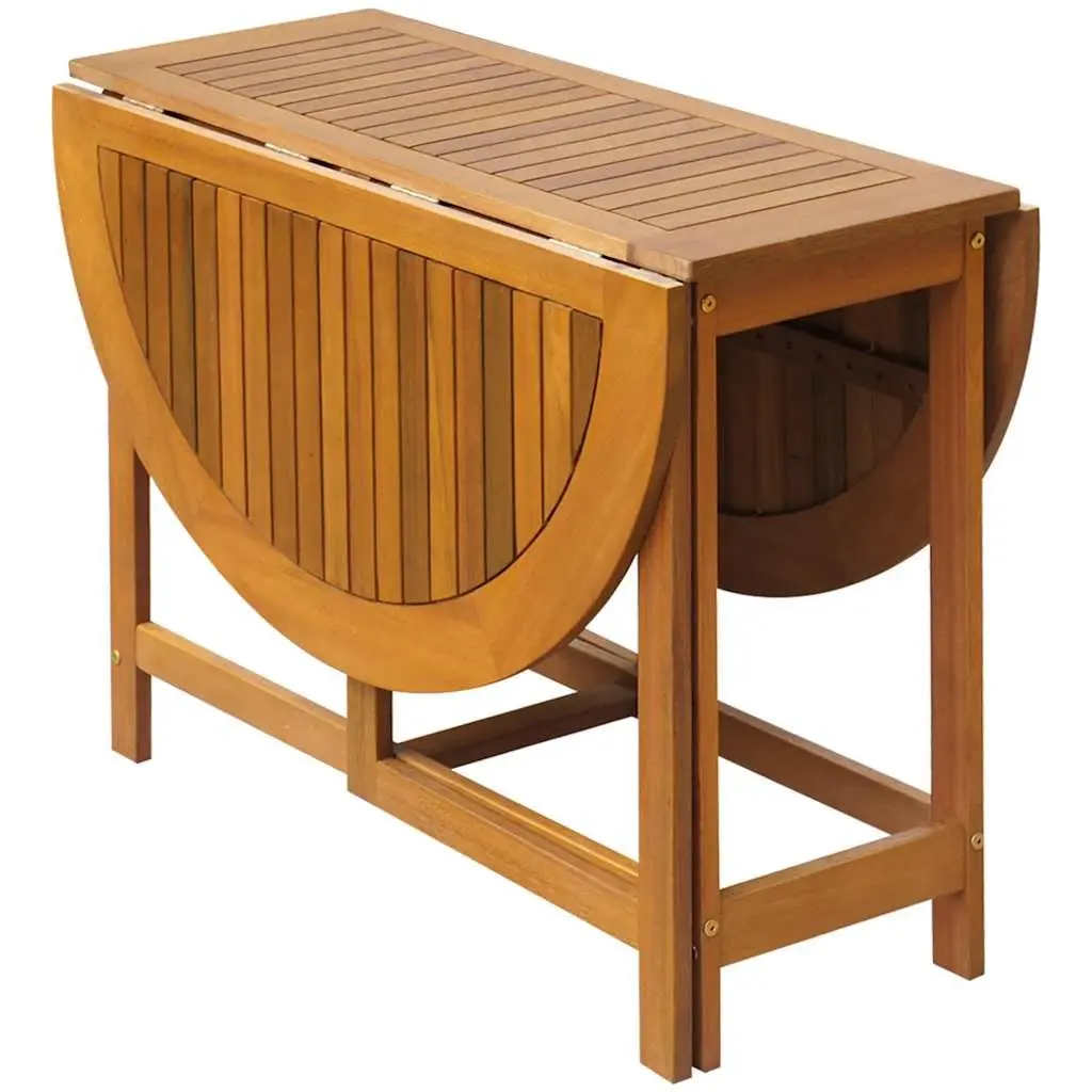 5 Piece Outdoor Acacia Wood Folding Table and Chairs Set Brown for Garden and Patio