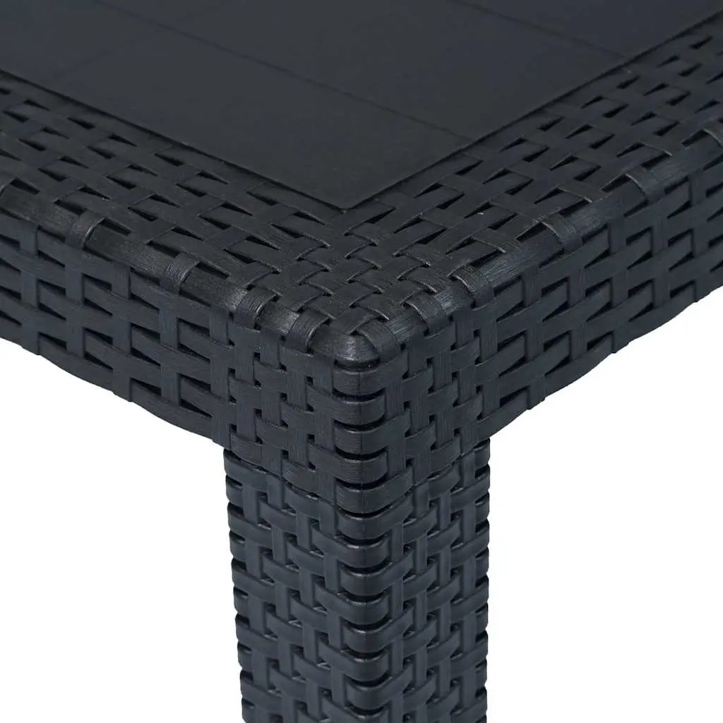 Garden Dining Table Anthracite Outdoor Furniture Patio Rattan Look Lightweight