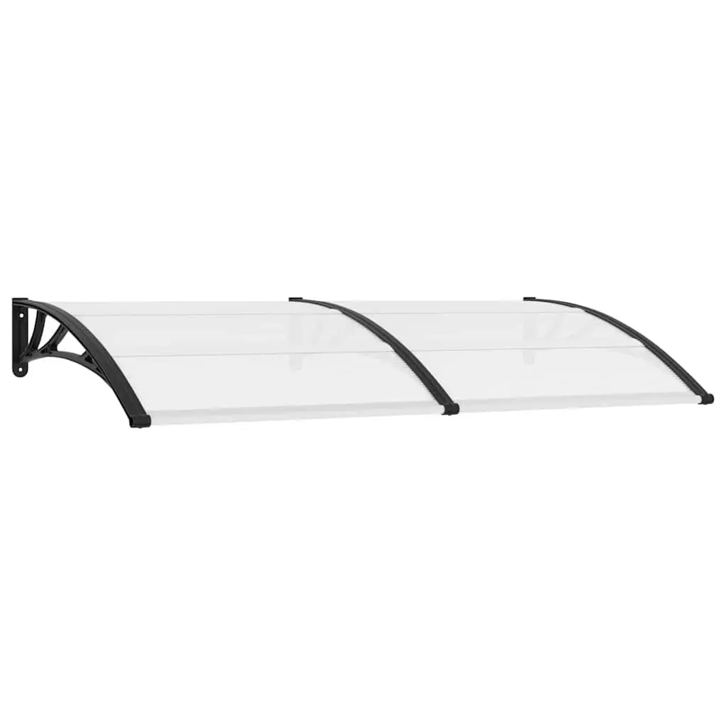 Door Canopy Outdoor Shelter Polycarbonate Black 200x100cm Weather Resistant Entrance Awning