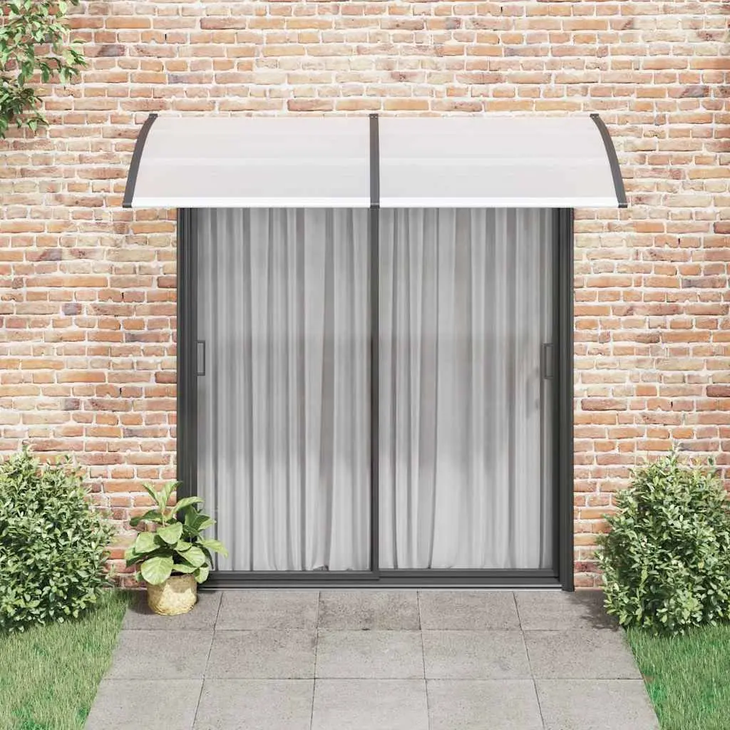 Door Canopy Outdoor Shelter Polycarbonate Black 200x100cm Weather Resistant Entrance Awning
