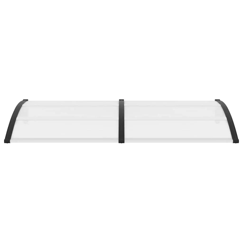 Door Canopy Outdoor Shelter Polycarbonate Black 200x100cm Weather Resistant Entrance Awning
