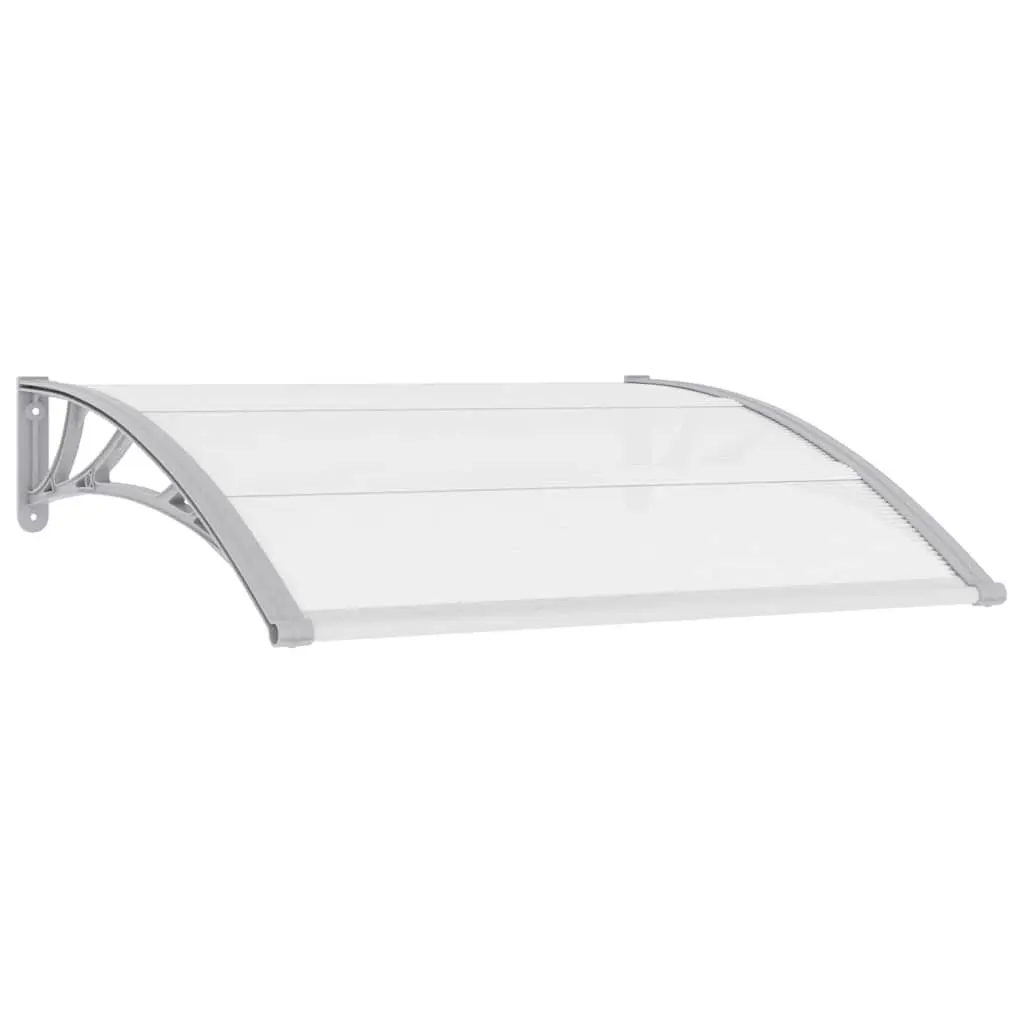 Door Canopy Polycarbonate 120x100 cm Grey Awning Shelter Outdoor Window