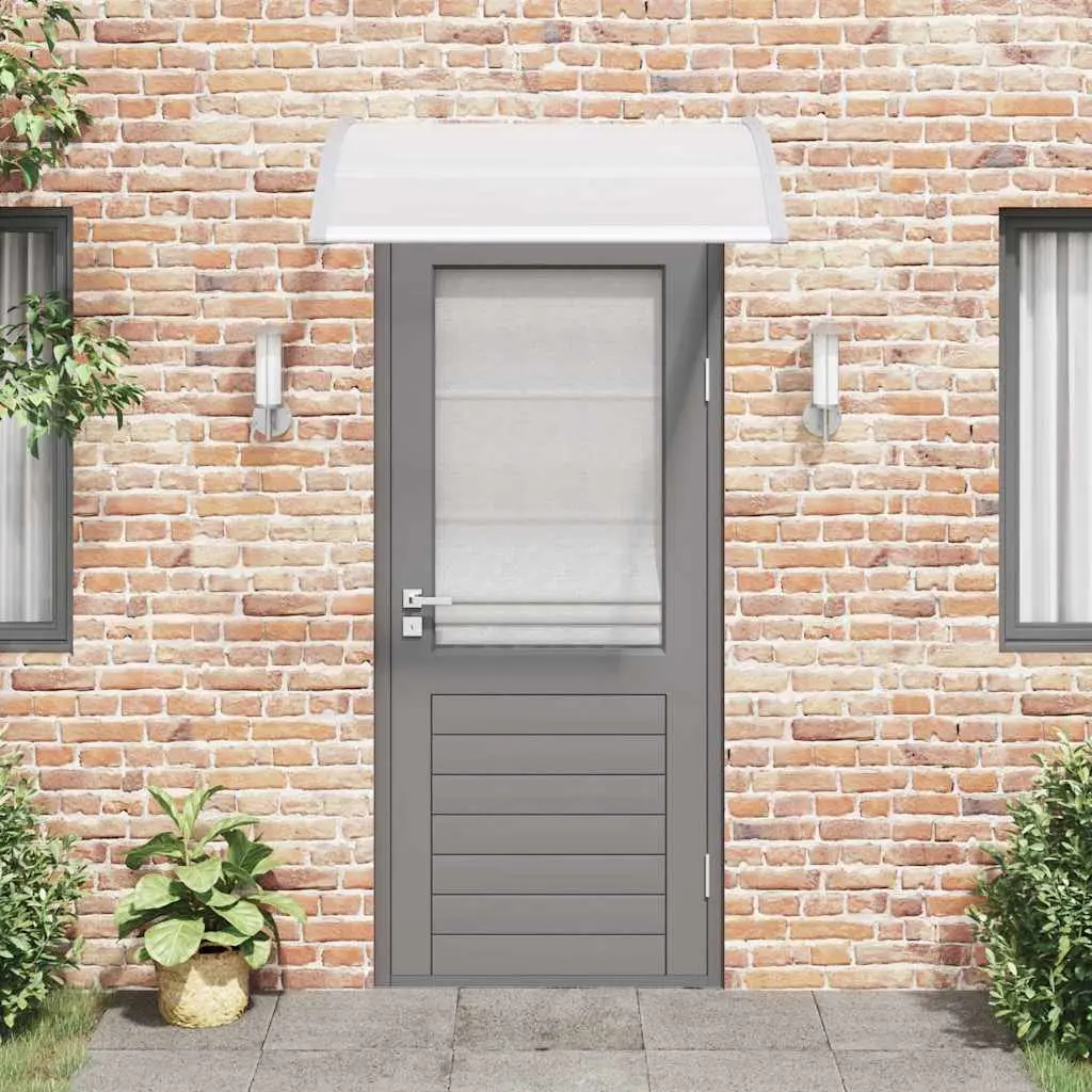 Door Canopy Polycarbonate 120x100 cm Grey Awning Shelter Outdoor Window