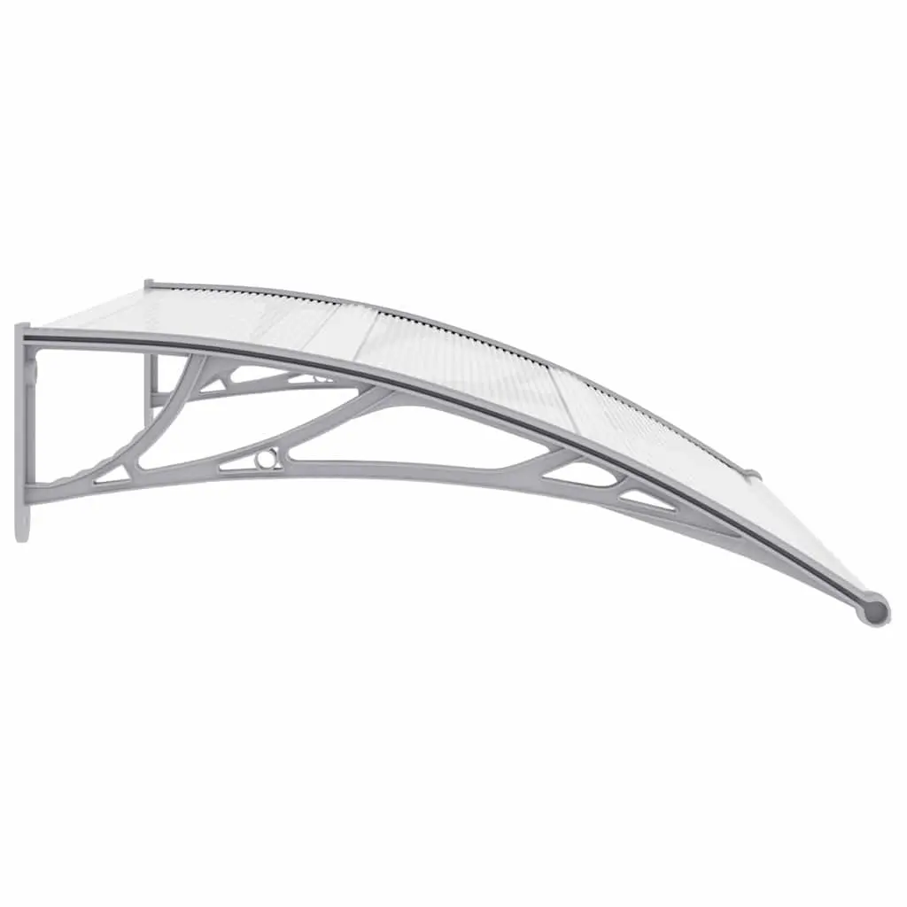 Door Canopy Polycarbonate 120x100 cm Grey Awning Shelter Outdoor Window