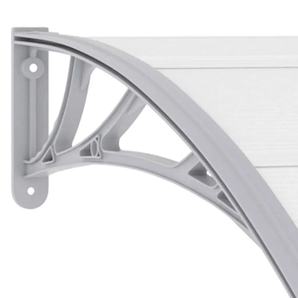 Door Canopy Polycarbonate 120x100 cm Grey Awning Shelter Outdoor Window
