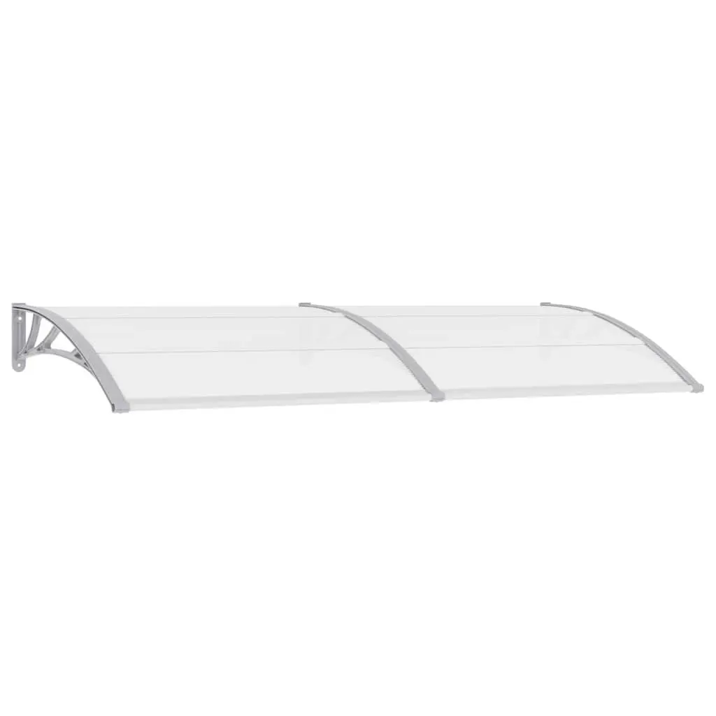 Door Canopy Polycarbonate 240x100cm Grey Outdoor Awning