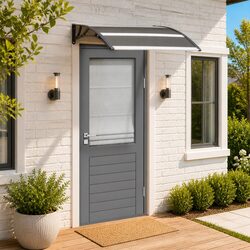 Black Door Canopy for Weather Protection at Home or Office