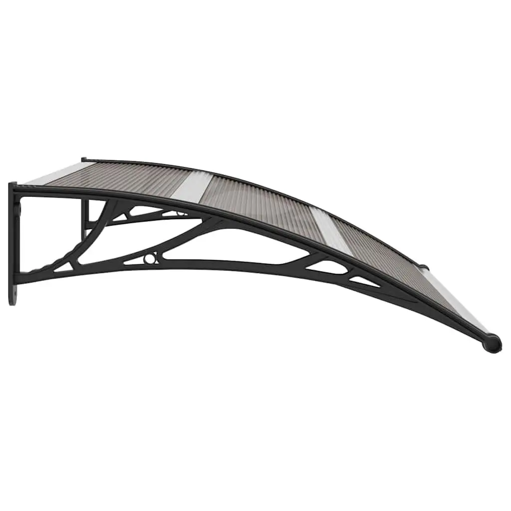 Door Canopy Polycarbonate 120x100cm Black Outdoor Window Awning Shelter