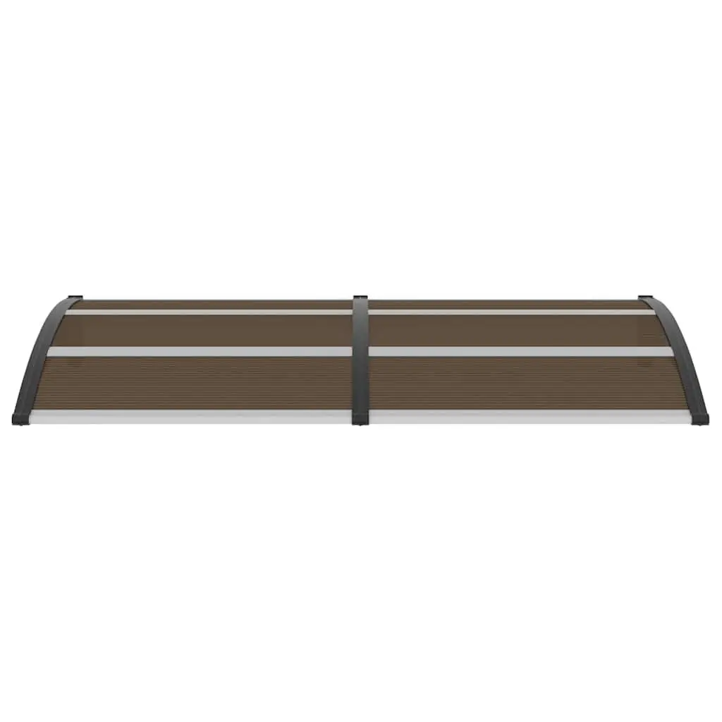 Door Canopy Polycarbonate 200x100cm Black Awning Outdoor Shelter