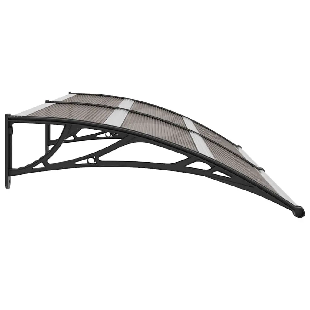 Door Canopy Polycarbonate 200x100cm Black Awning Outdoor Shelter