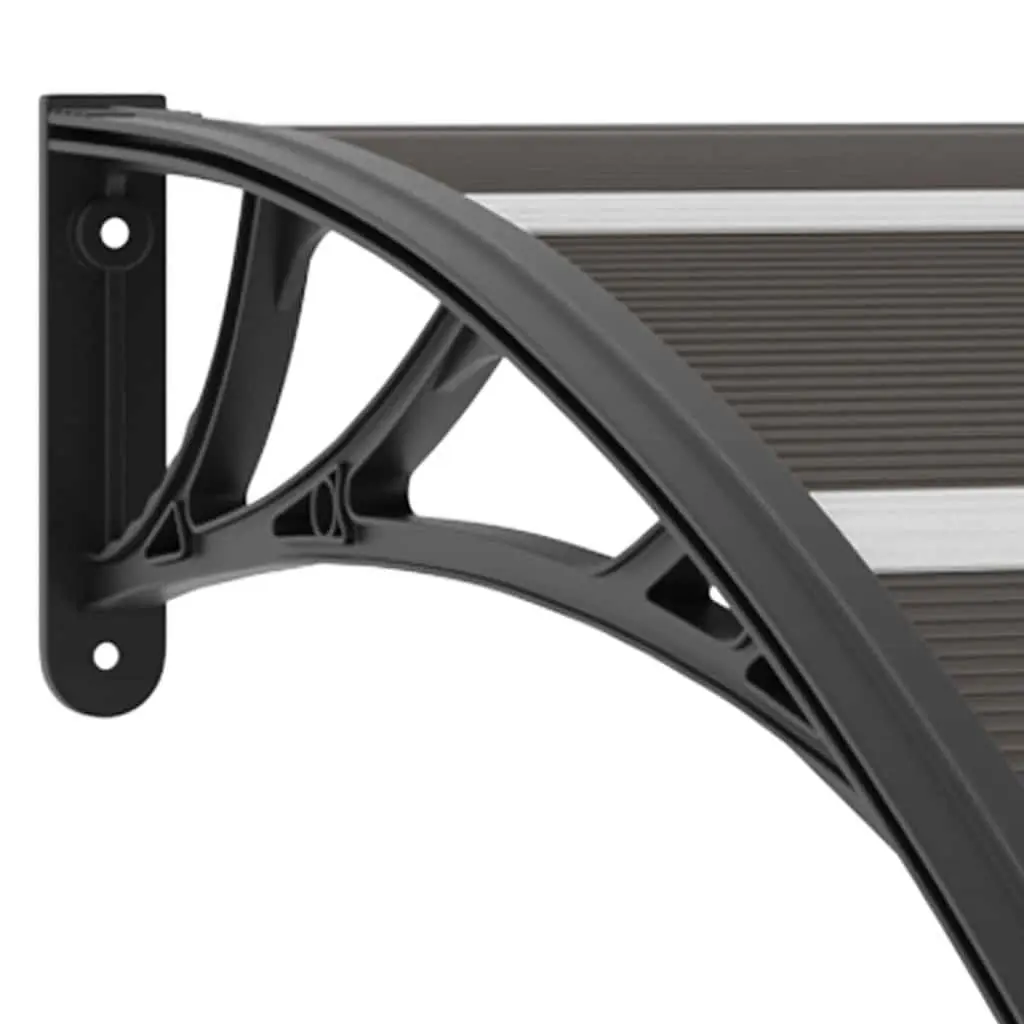 Door Canopy Polycarbonate 200x100cm Black Awning Outdoor Shelter