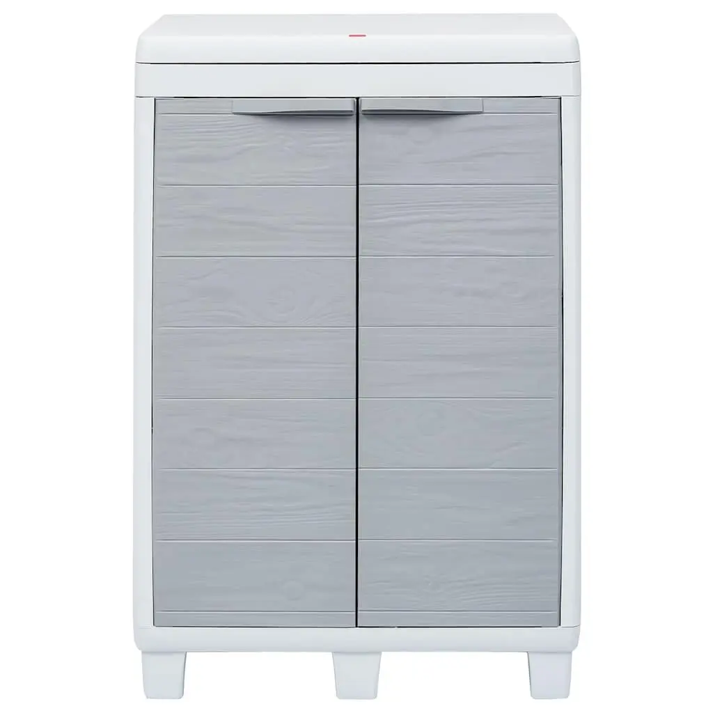 Outdoor Recycling Waste Bin Plastic Light Grey with 3 Bag Holders 65x38x102cm