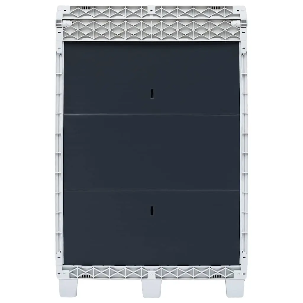 Outdoor Recycling Waste Bin Plastic Light Grey with 3 Bag Holders 65x38x102cm