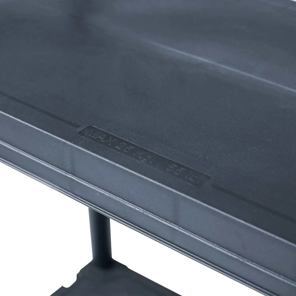 Plastic Storage Shelf Rack 60x30x180cm Black Durable Easy to Clean for Home and Industrial Use