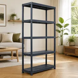 Practical Black Plastic Shelf Rack for Every Room in Your Home