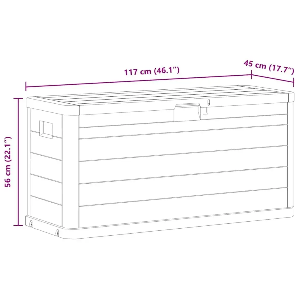 Garden Storage Box Plastic 280L Brown