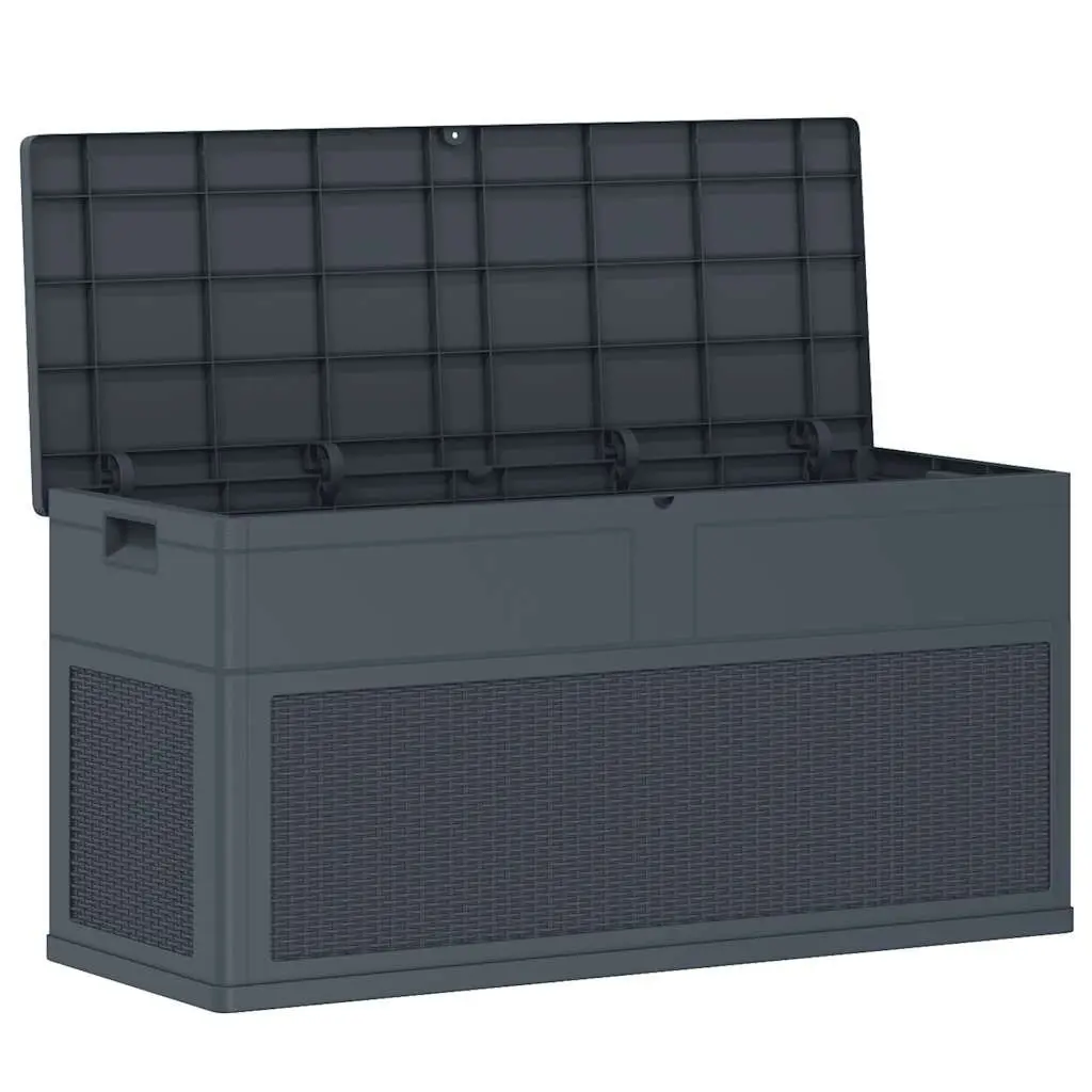 Garden Storage Box 320L Outdoor Deck Patio Anthracite Weather Resistant Durable