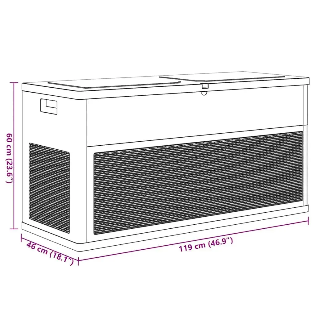 Garden Storage Box 320L Outdoor Deck Patio Anthracite Weather Resistant Durable