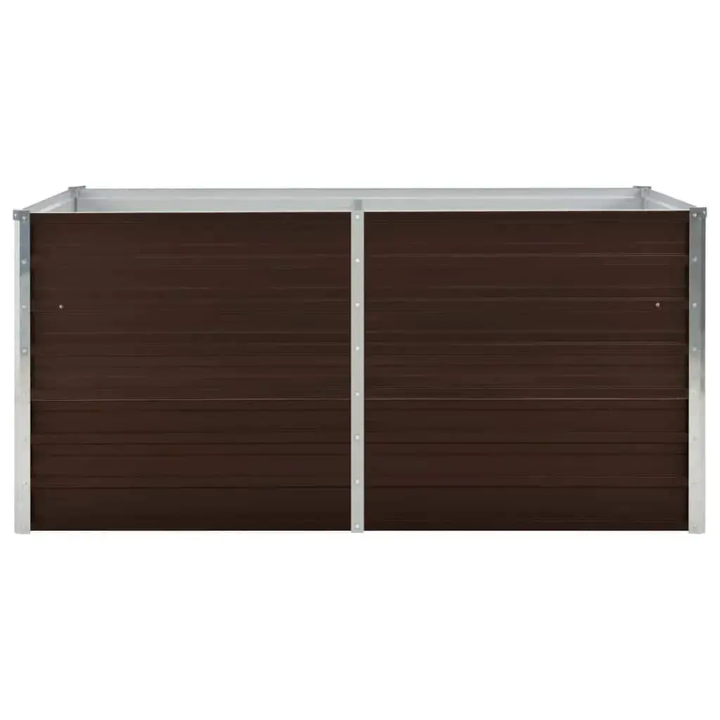 Raised Garden Bed Galvanised Steel Rectangular 160x80x77 cm Brown